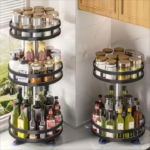 Kitchen Organizer Rack with Rotating Seasoning Container Box - Image 2